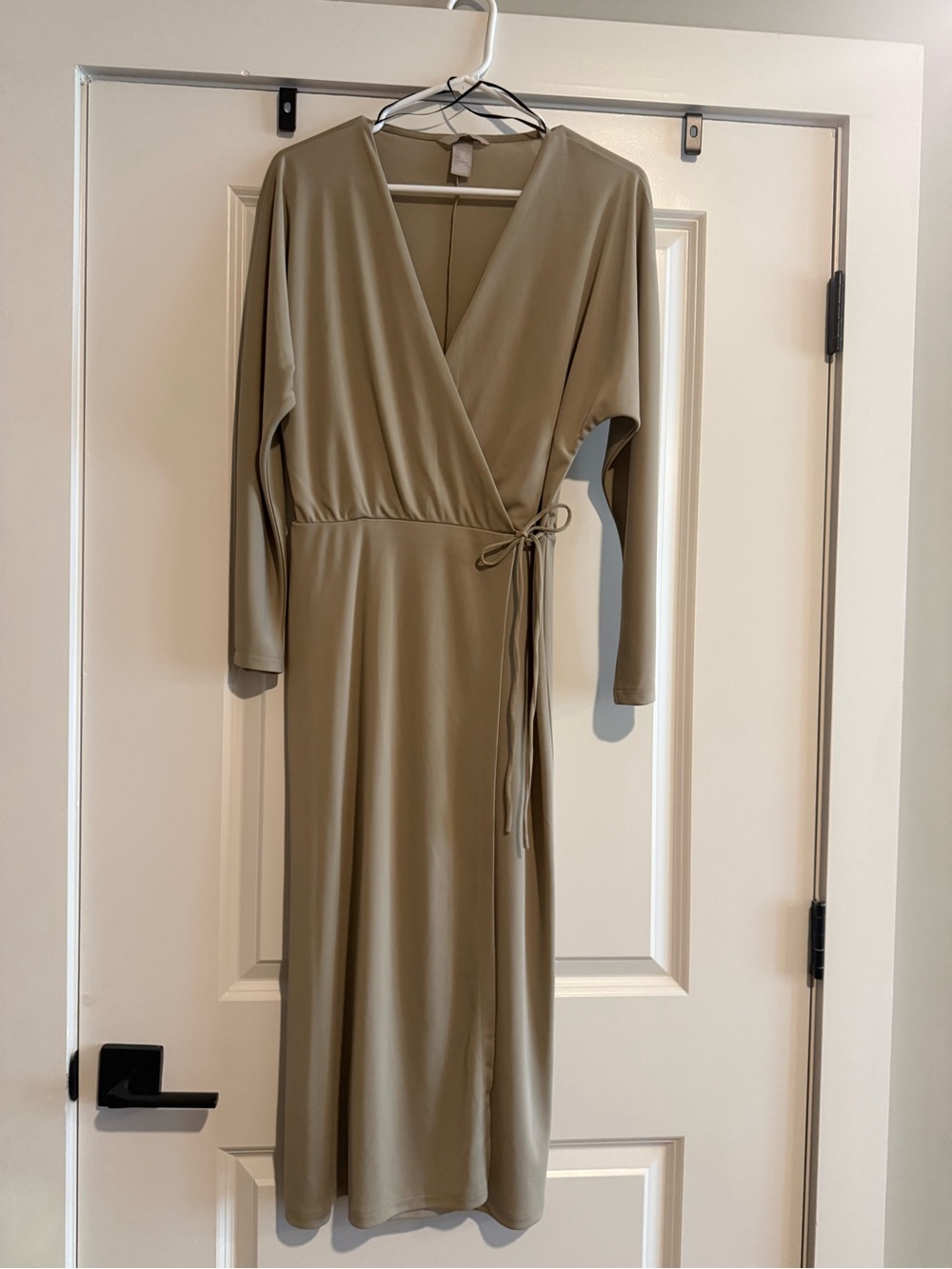 H&M Olive Green Wrap Midi Dress